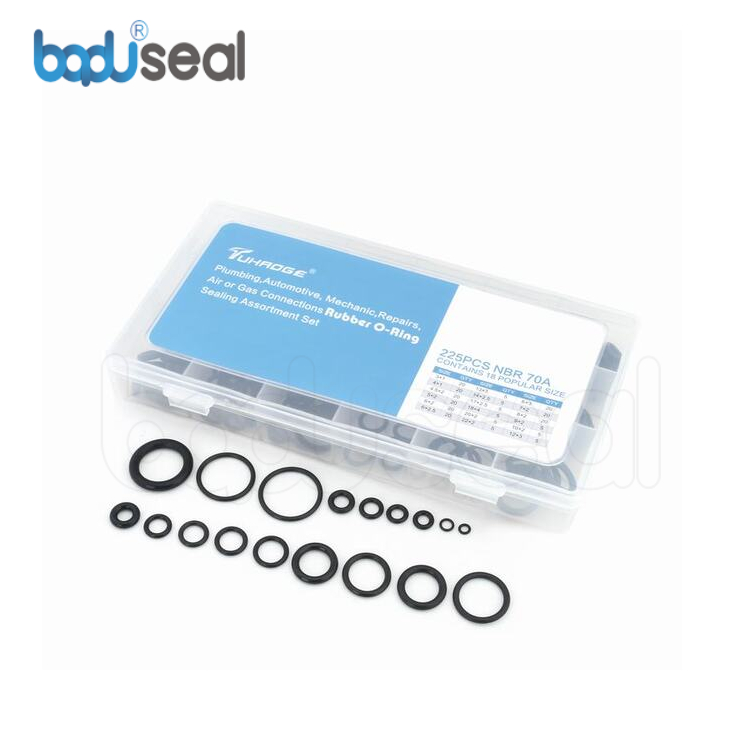 丁腈橡膠修理盒 丁腈O型密封圈防水修理盒225PCS透明盒